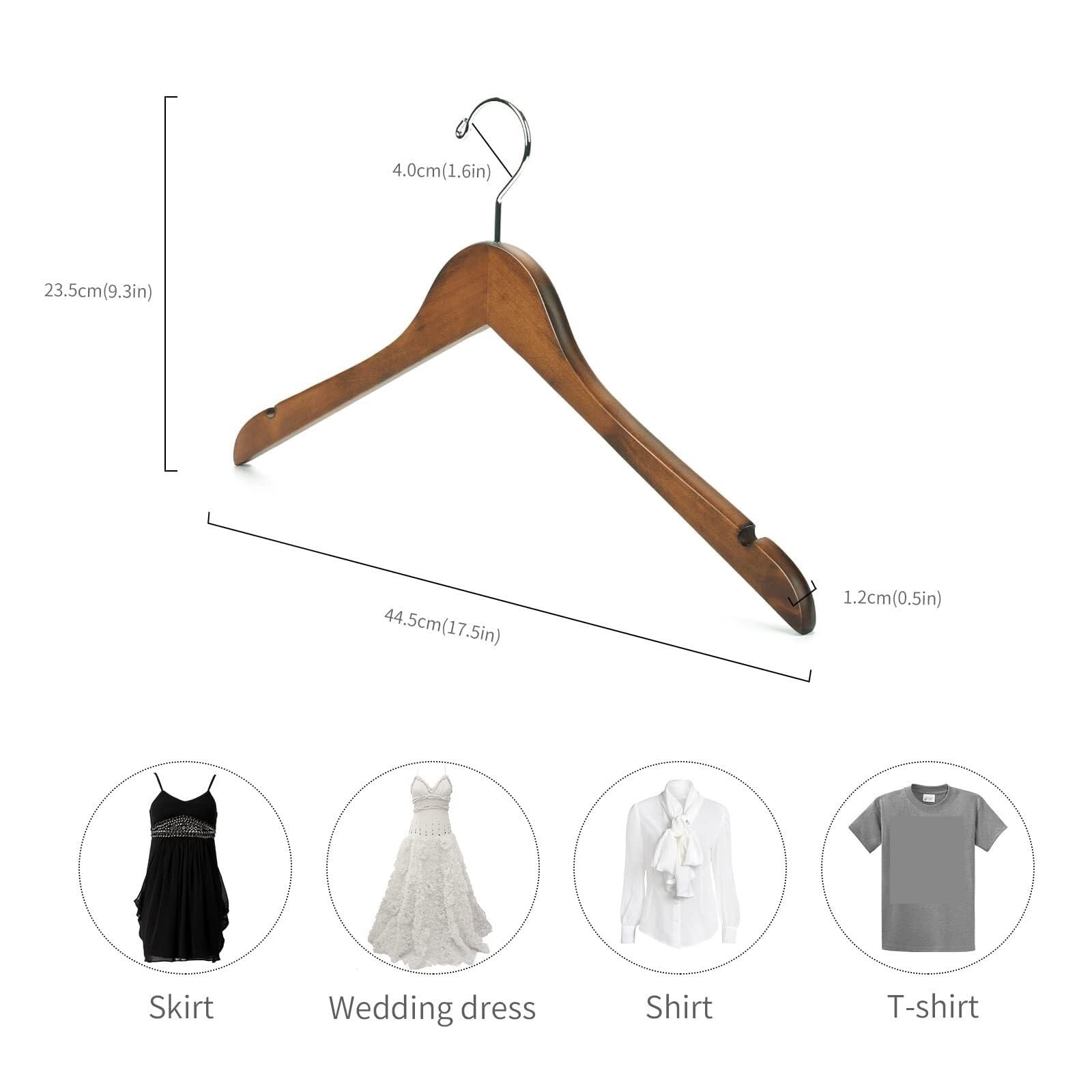 Perchas Armario Vestidor Perchas De Madera For Vestidos, Abrigos Y Chaquetas con Ganchos Giratorios 360 ​​Grados Duraderas Ahorra Espacio