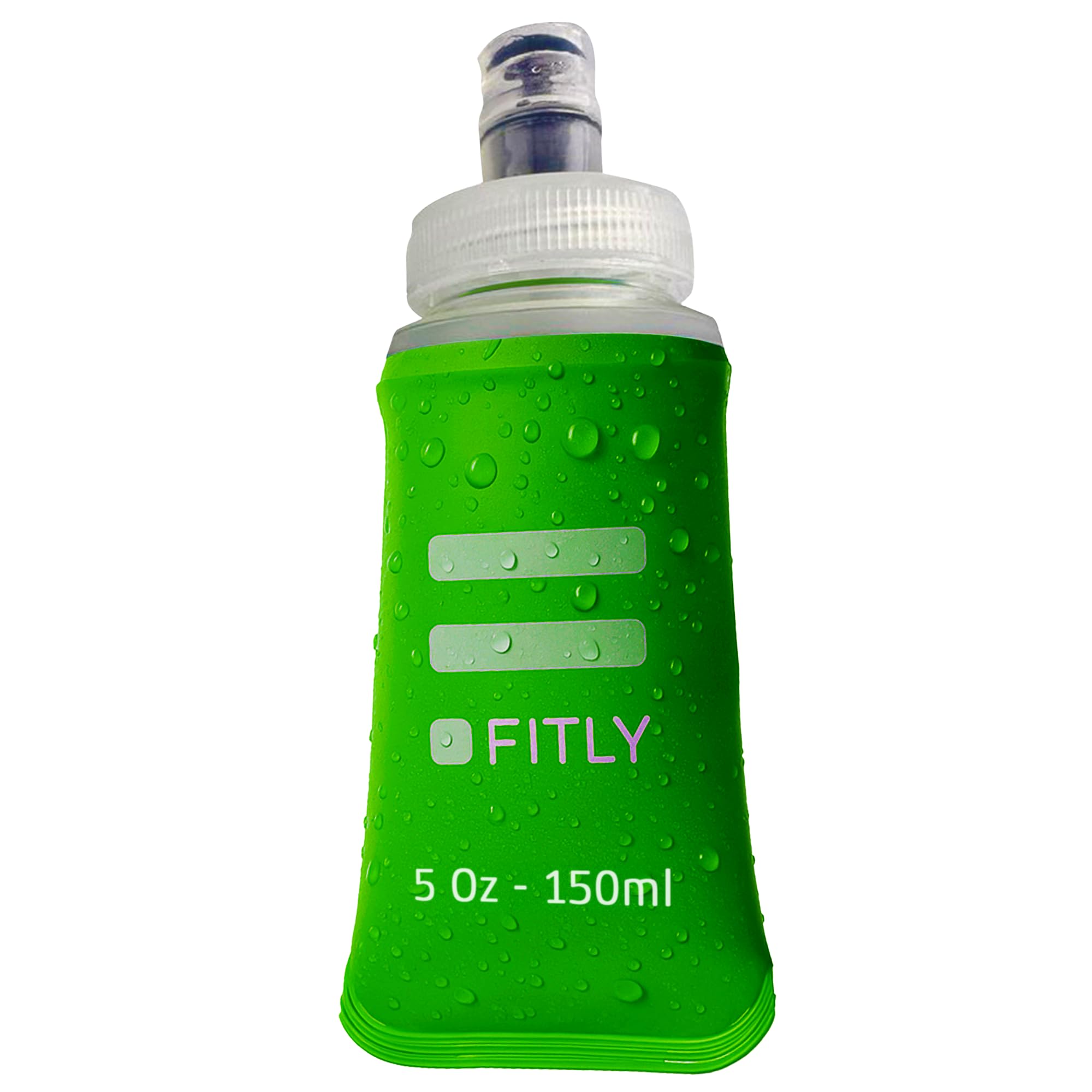 FITLY Flask 150 ml Green | Shrink As You Drink Soft Flask for Hydration Pack | Folding Water Bottle Ideal for Running, Hiking, Cycling, Climbing & Rigorous Activity — image 1