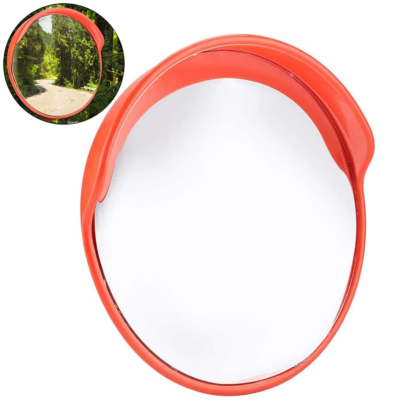 Specchio Stradale Convesso 45 cm, Specchio di Traffico Convesso Grandangolare del Vialetto con Staffa di Fissaggio, Elimina Angoli Ciechi Interni ed Esterni, per Strade, Magazzini, Garage e Negozi