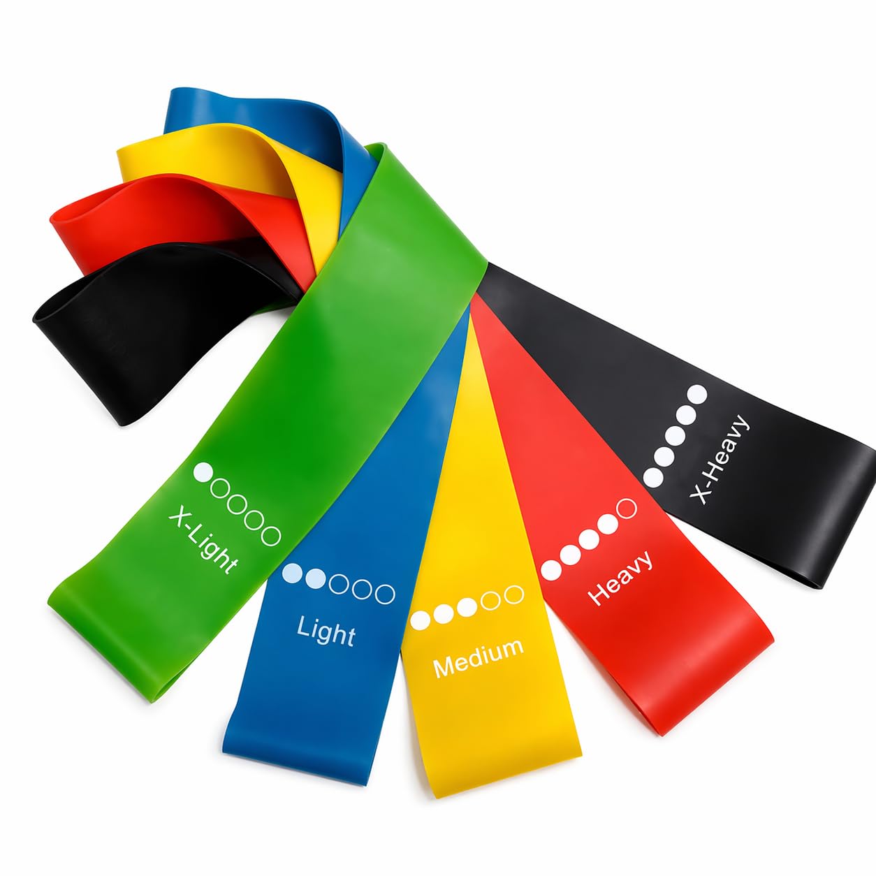 Kit 5 Faixas Elásticas Fitness Mini Bands para Exercícios Treino Resistência Progressiva