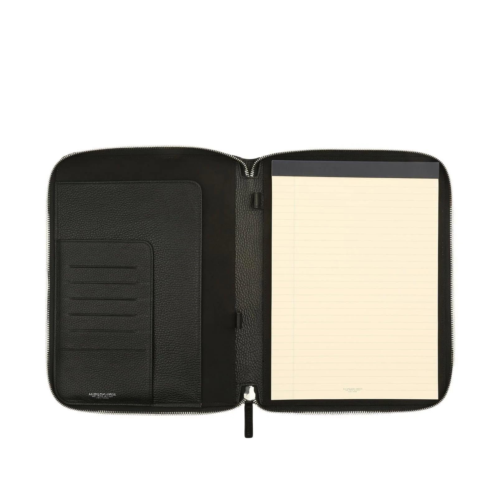 Porte-documents A4 Spalding & Bros en cuir noir zippé luxury - 6