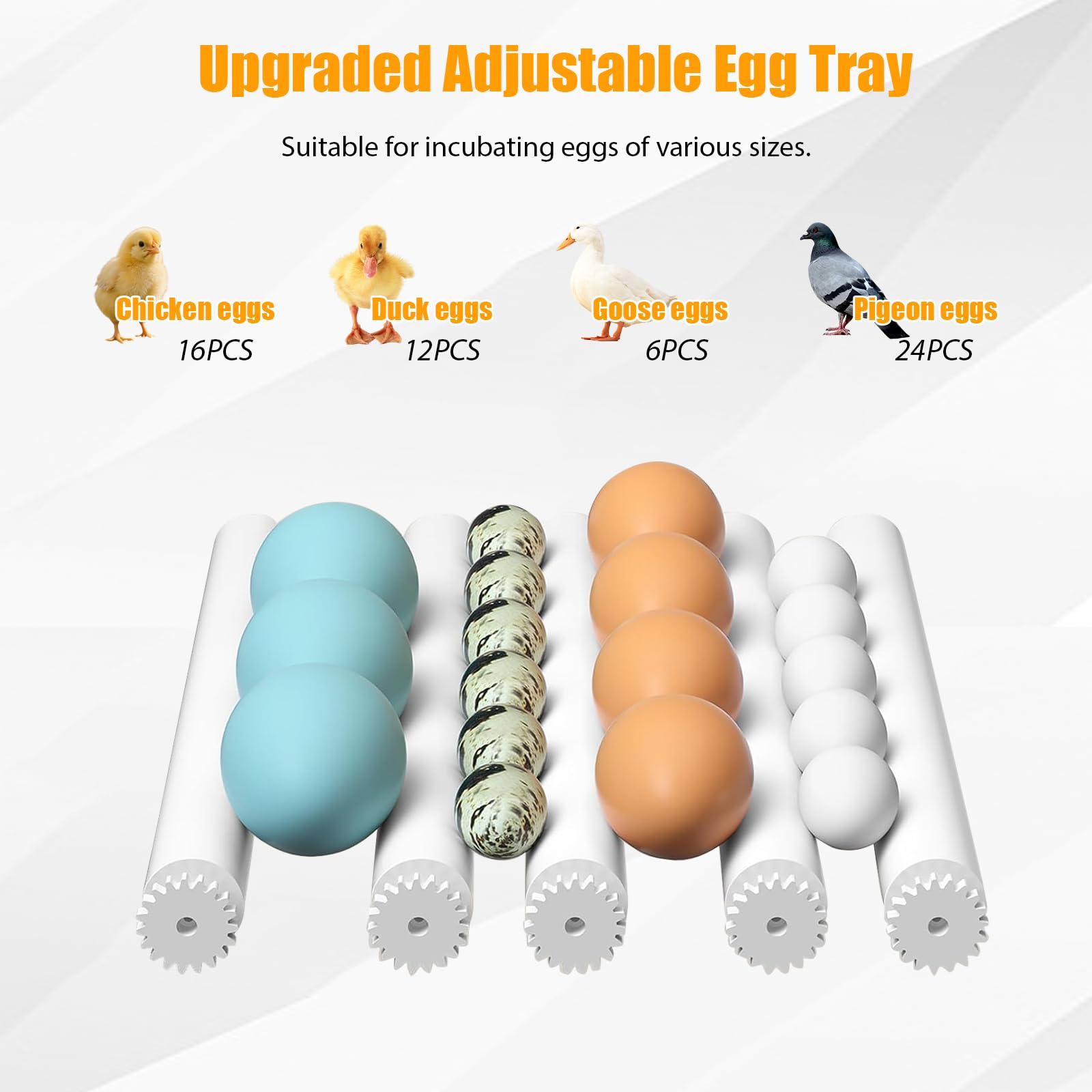 Incubadora totalmente automática para pollos, con sistema de rotación automático y control de temperatura, incubadora de huevos para 12-16 huevos (amarillo 16)