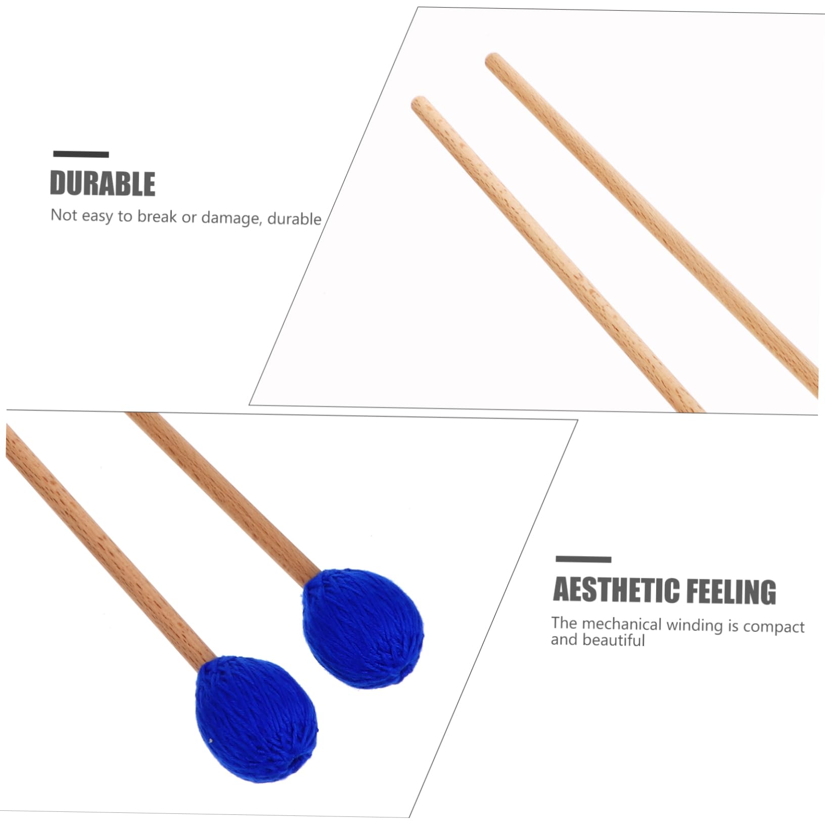 TOYANDONA 3pares Mallet De Percusión Arce Cabeza De Hilo Para Marimba y Glockenspiel Accesorio Musical Para Instrumentos De Percusión