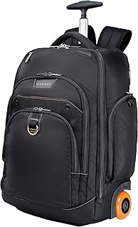 Everki EKP122B-ECO Atlas Wheeled 2 Mochila grande com compartimento ajustável de 13 a 17,3 polegadas, preto, 17,3 polegadas