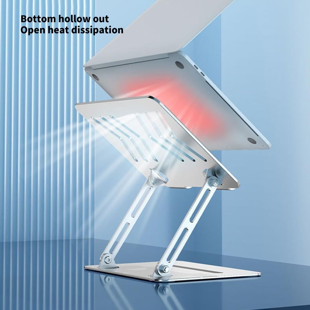 Soporte ergonómico plegable para computadora portátil, soporte de altura ajustable para trabajo colaborativo, fácil almacenamiento