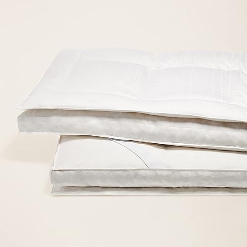 Superplush - Cubrecolchón de plumón de ganso, tamaño Queen (blanco)