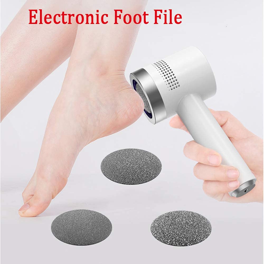 Herramienta de pedicura removedor de callos al vacío eléctrico recargable Limas de pies para piel dura Amoladora de pies portátil potente profesional para el cuidado de los pies con 3 funcio