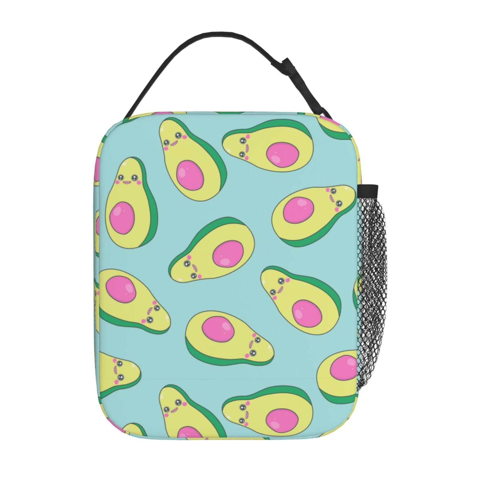 hansgo Avocado with Pink Nutlet Lunch Bag Insulated Reusable Lunch Box Portable Cooler Lunch Tote Bag for Women Men Work Picnic