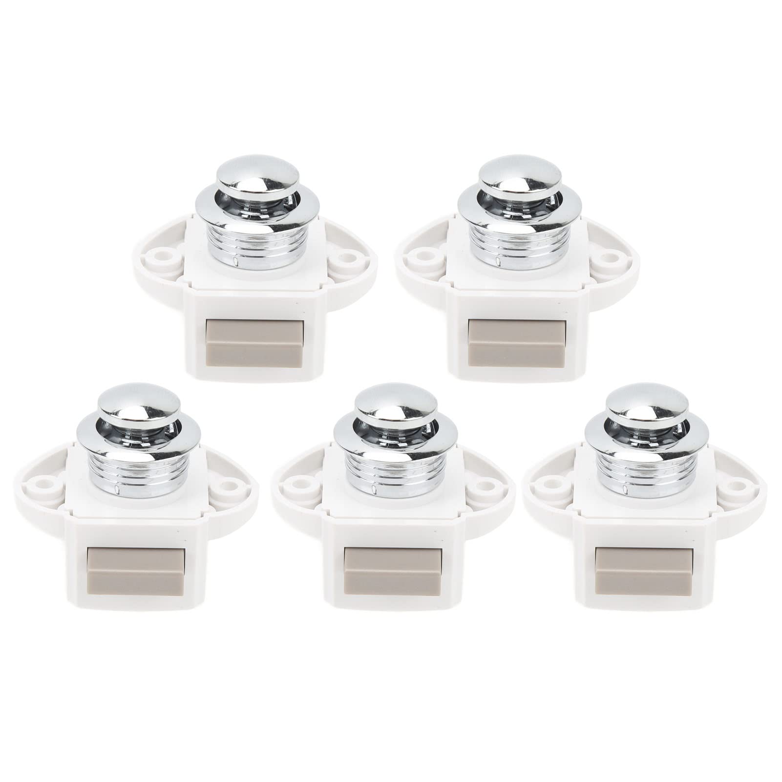 Chiusura a Pulsante, 5 Pezzi in Lega di Zinco Serrature per Armadi Senza Chiave Chiusure per Porte di Armadi per Hardware per Mobili con Spessore Porta 14-16 mm