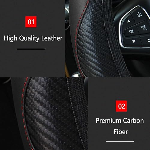Miniatura 2 de Funda para volante de automóvil, funda de microfibra de piel sintética de 15 pulgadas, transpirable, antideslizante, accesorios para volantes para