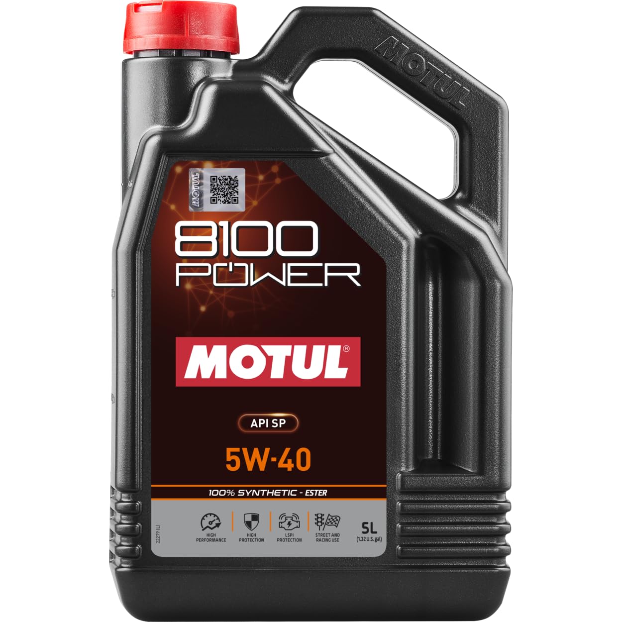 MOTUL Huile moteur 8100 5W-40 Huile entièrement synthétique Huile API SP POWER 5 L