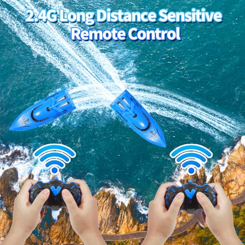 Bateaux télécommandés rapides avec double batterie pour 30 mins de jeu