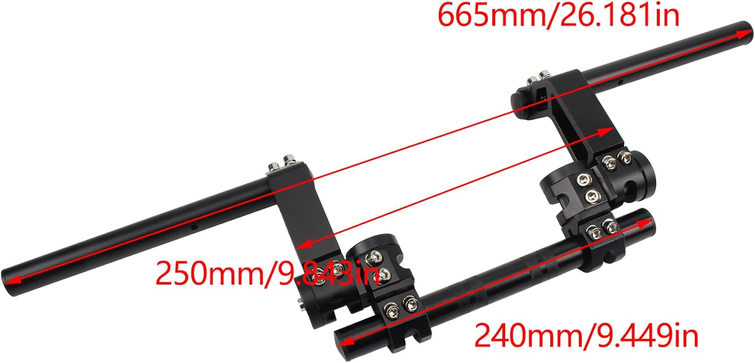 PowerMotor 7/8" 22MM Adjustable Motorcycle Handlebars,Dirt Bike Removable Handle Bar Compatible With 125cc Pit Bike Motocross Scooter-Black