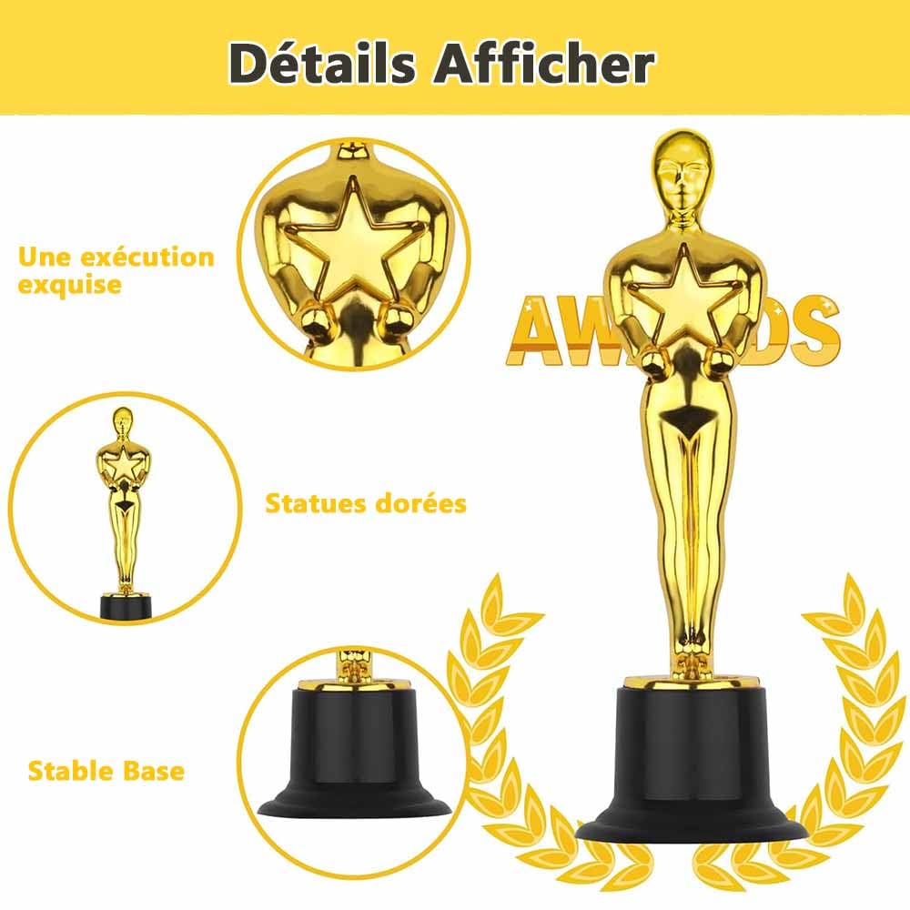 Voarge Trophées en Plastique Personnalisables, 12 Pièces, pour Football, Enfants, Écoles, Fêtes et Célébrations