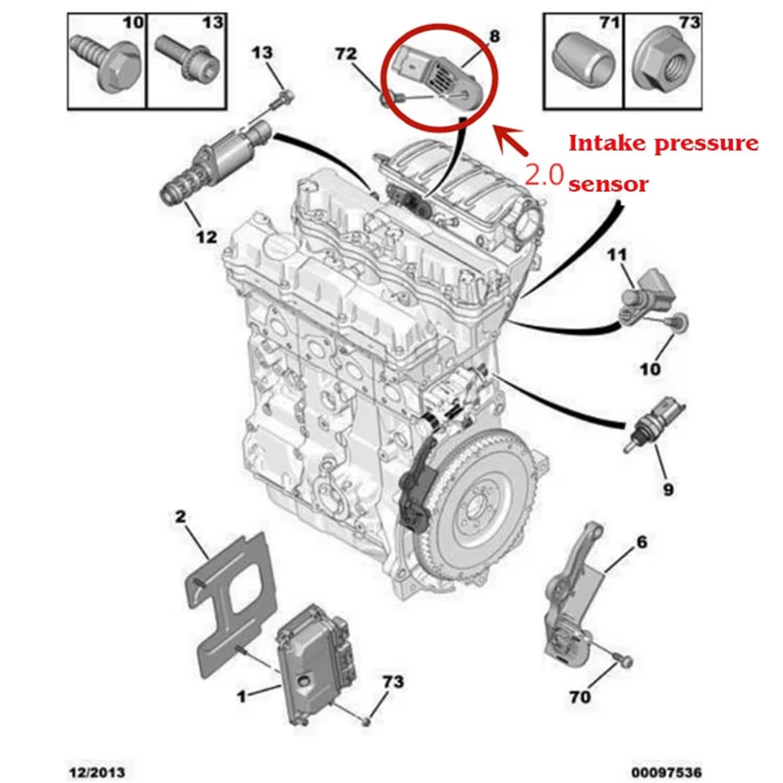 Saugrohrdrucksensor Kompatibel mit Citroen für C4 für Sega für Xsara Manifold Absolute Intake Pressure MAP Sensor 457403 1920AC 0261230058 9639418980
