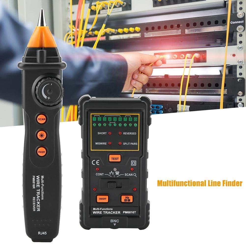 Tester per Cavi, PEAKMETER PM6816 RJ11 RJ45 Line Finder, Emettitore Ricevitore Cavo di Rete Wire Tracker
