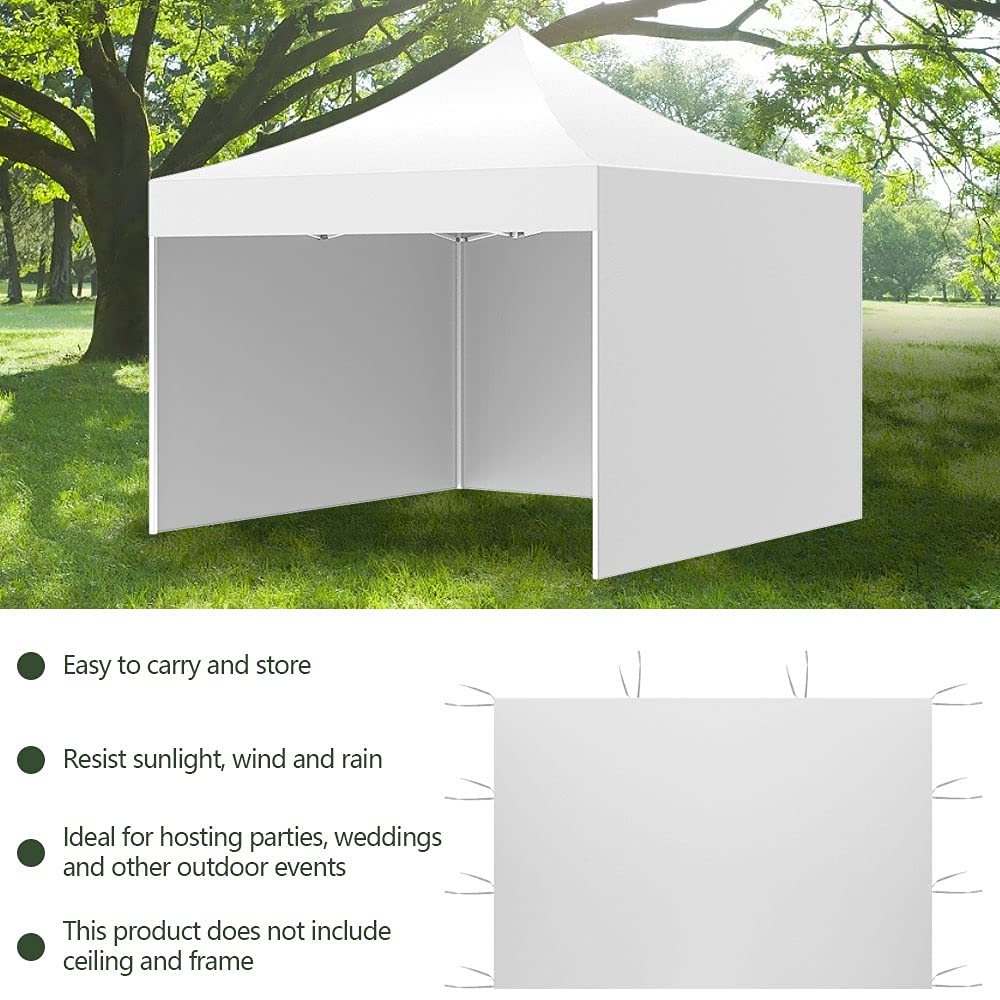 2 Panneaux Latéraux Pour Tonnelle 3x2m - PVC Vert Imperméable - Tissu Oxford 210D - Pour Jardin, Extérieur