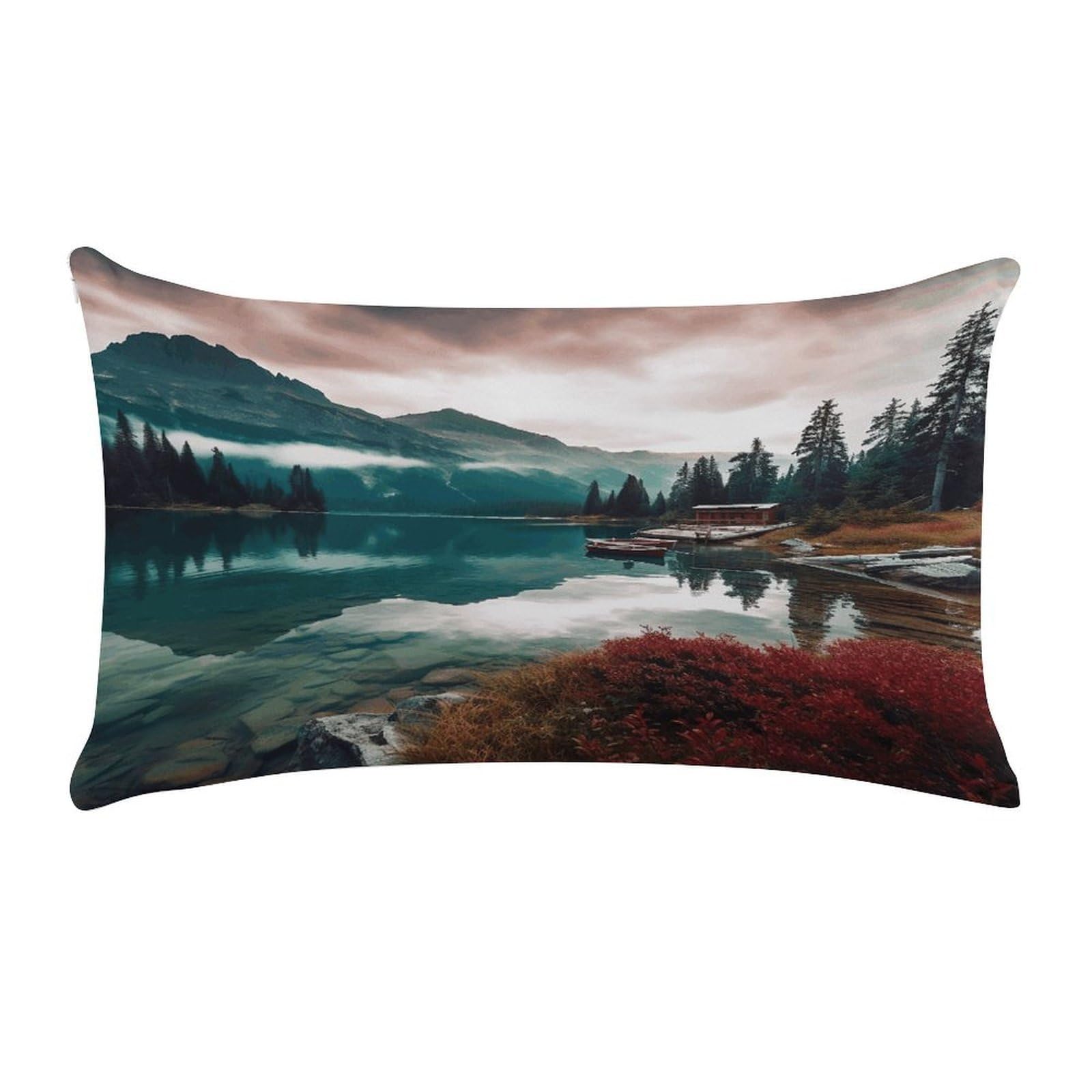 Wsoihfec Style Scenic Lakecushion Case Throw Pillow Cover
