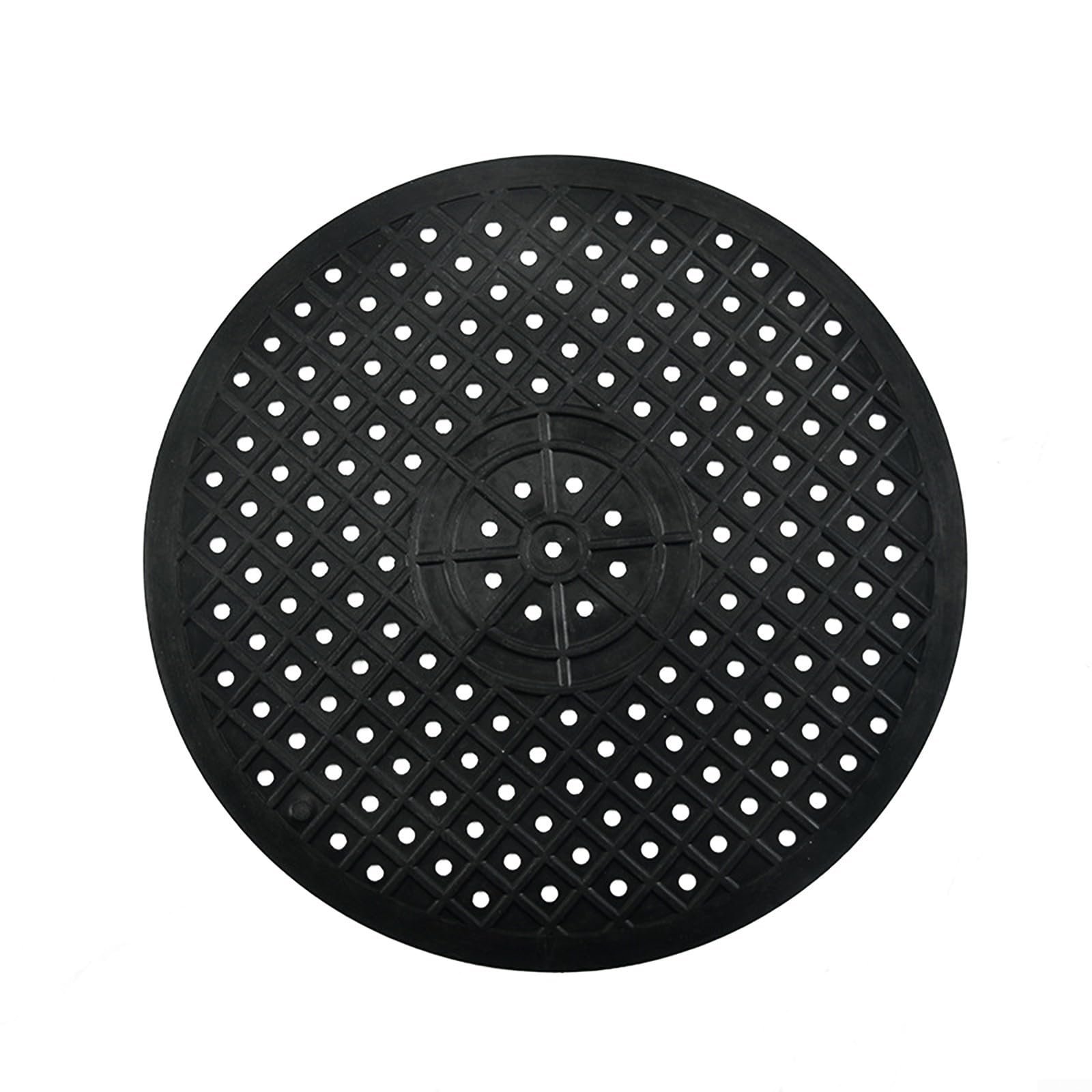 Tapete de goma antideslizante resistente al calor para fregadero de cocina, escurridor de platos de secado rápido y soporte para ollas, 30,6 cm de diámetro (negro redondo)