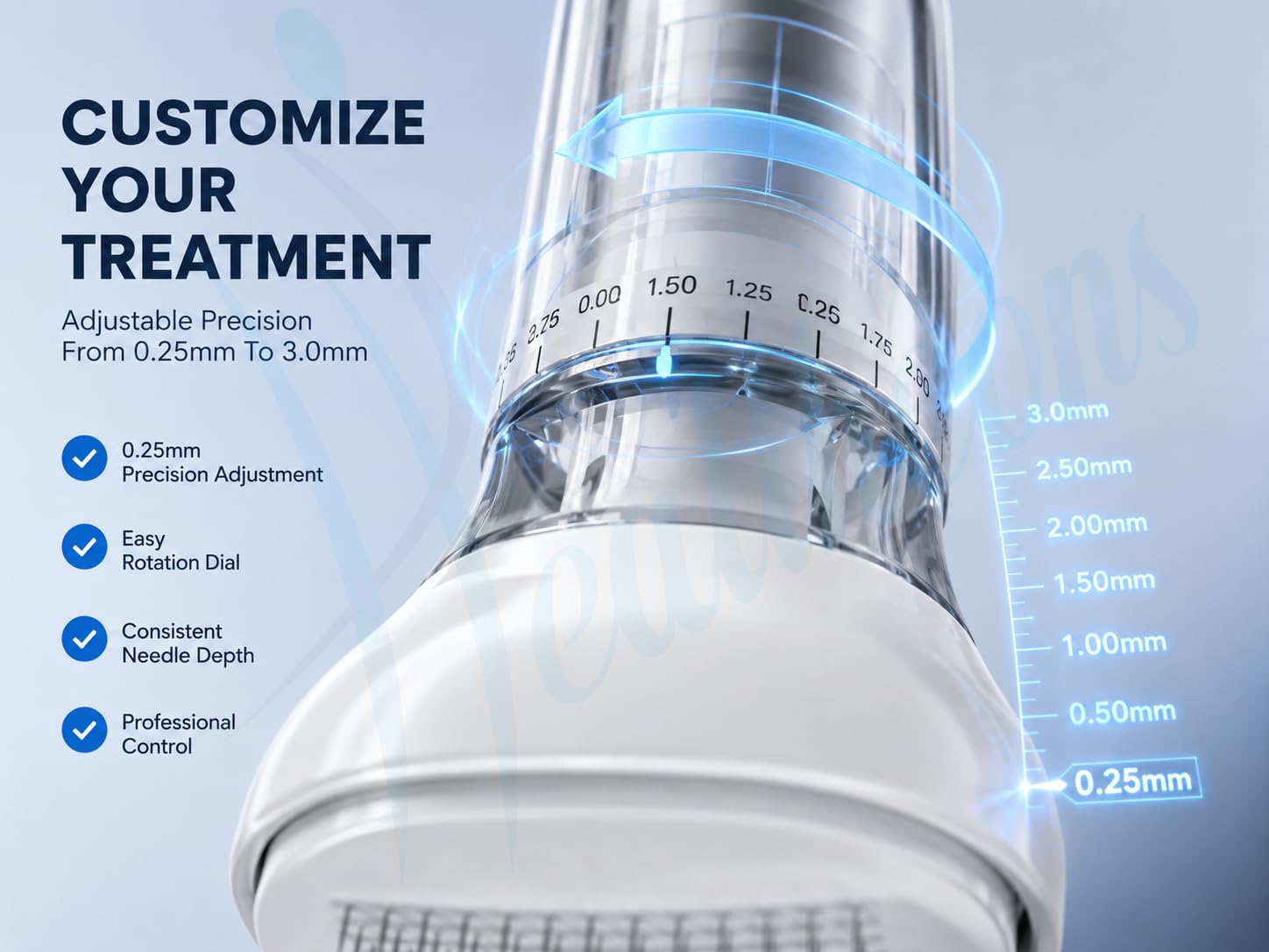 Healthcons S2 Upgraded Derma Stamp 140 | Adjustable Microneedle Serum Applicator with 10ml Refillable Bottle | Hydra Derma System for Enhanced Absorption & Skin Refresh | Face & Scalp Use
