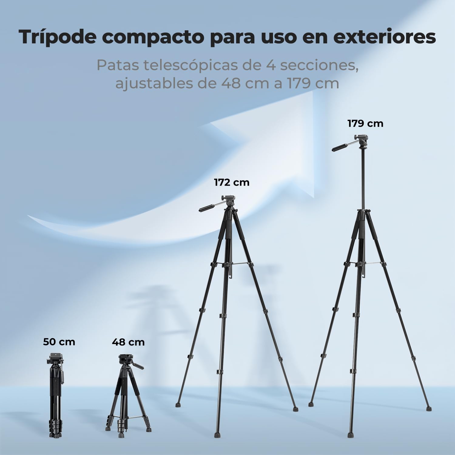 K&F Concept Trípode de Viaje Ligero 172cm