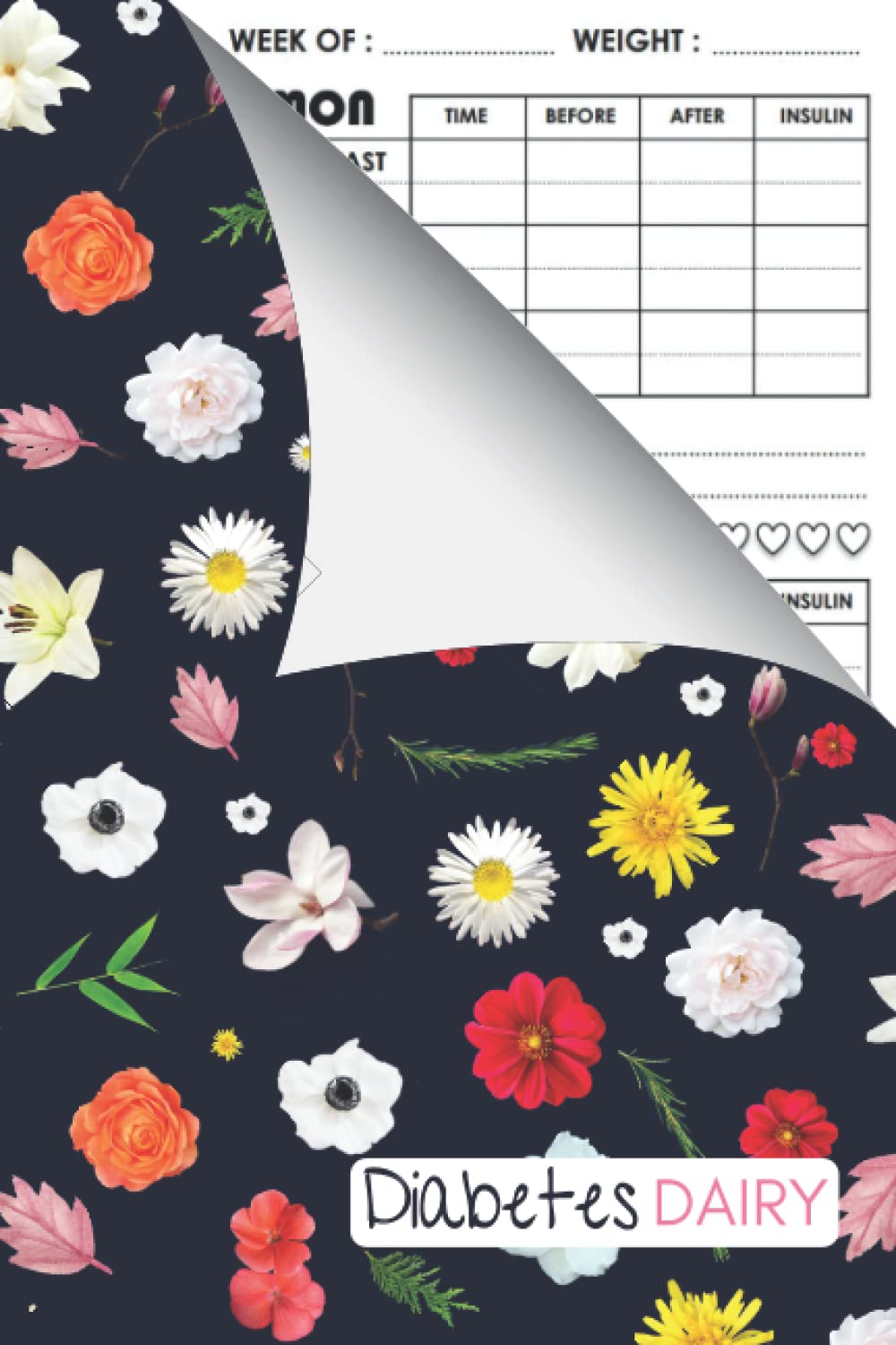 Diabetes Dairy: Blood Sugar Log Book, Daily Diabetic Glucose Tracker Book, diabetes food journal log book small, Enough For 1 Year.