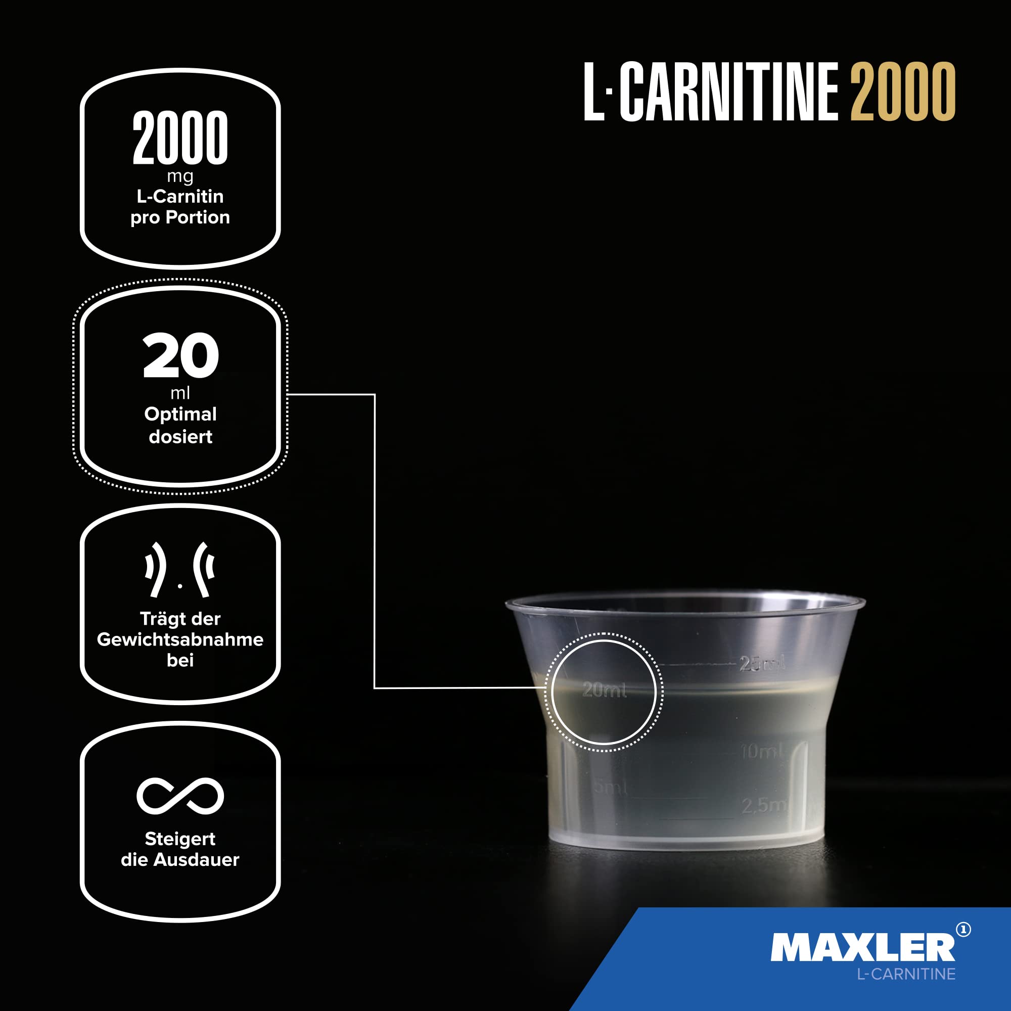 Maxler L Carnitin Liquid Hochdosiert - L Carnitin Flssig - Vegan und  Zuckerfrei - reich an Geschmack - optimal dosiert - 2000 mg von L-Carnitin  pro ...