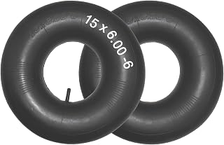 15x6.00-6 Inner Tube Replacement with TR13 Straight Valve Stem (2/Pack) | For 15x6.00-6 inch Tire, For Lawn Mowers, Yard Tractors, ATVs, Wheelbarrows, Go Karts, Golf Carts, Hand Trucks