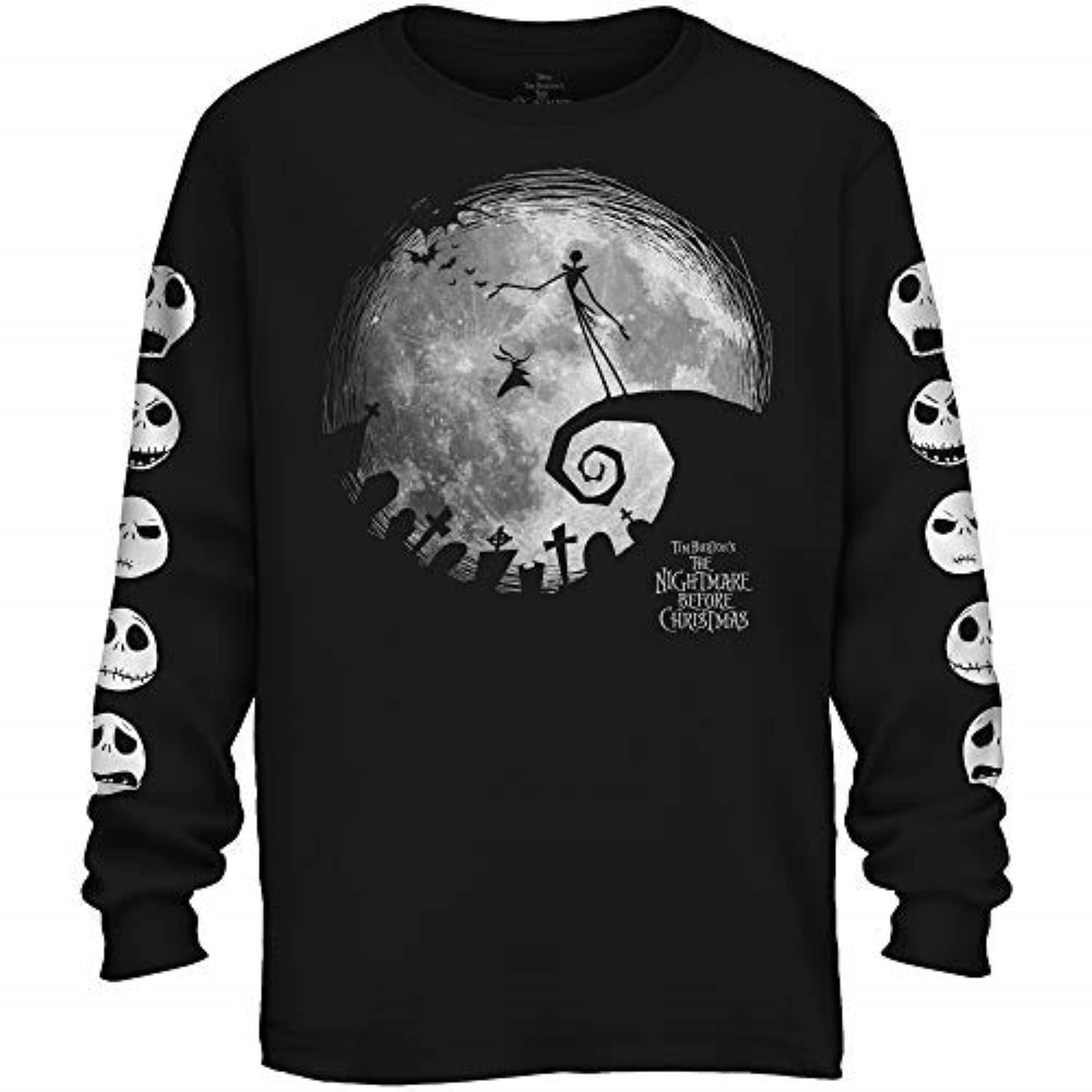 Disney Nightmare Before Christmas Jack Skellington Moon Long Sleeve Adult T-Shirt