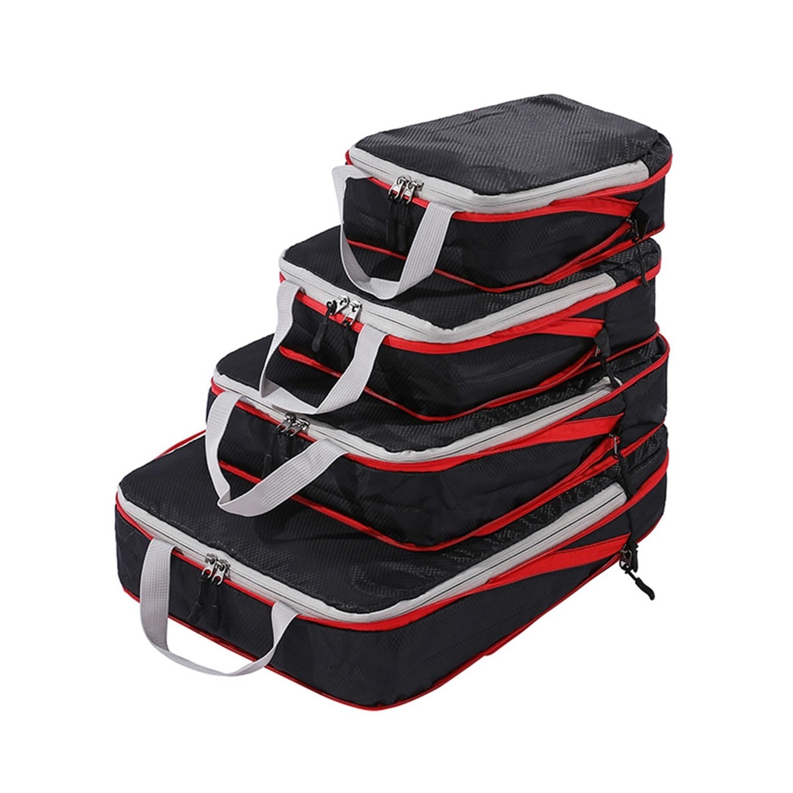 Cubes D'emballage de Compression pour Le Voyage Lot de 4 cubes d'emballage à compression for valises, sacs de rangement extensibles for bagages(Black)