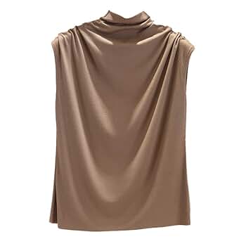 Loose Fit Tank Loose Fitting High Neck Turtleneck Sleeveless