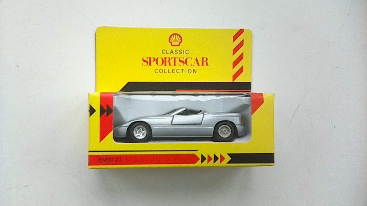 SHELL.CLASSIC SPORTS CAR COLLECTION. B.M.W. Z.1 OPENING DOORS COLOUR SILVER.WITH BLACK SEATS.