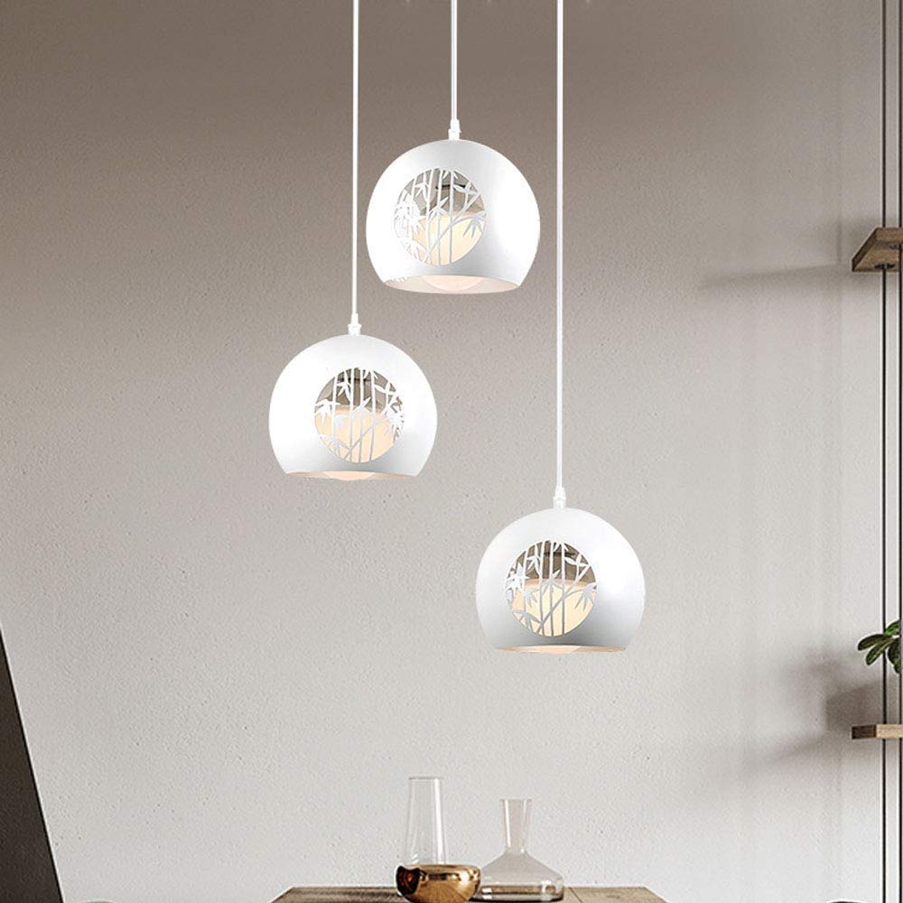 Lámpara colgante blanca E27 de 3 luces súper brillante para iluminación interior de dormitorio