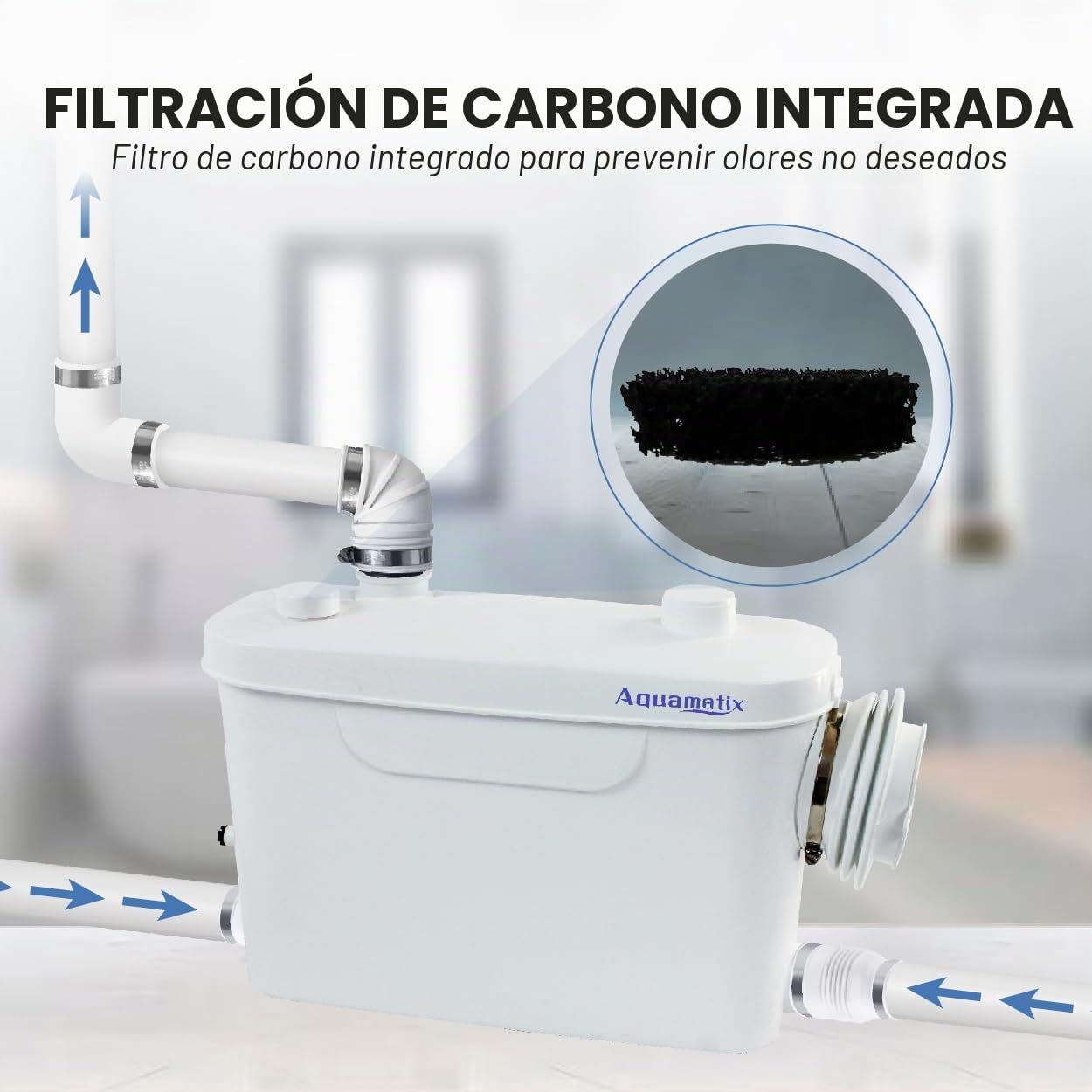 Aquamatix Bomba Maceradora 400W Sanitaria Aguas Residuales 100L/min 6,5m