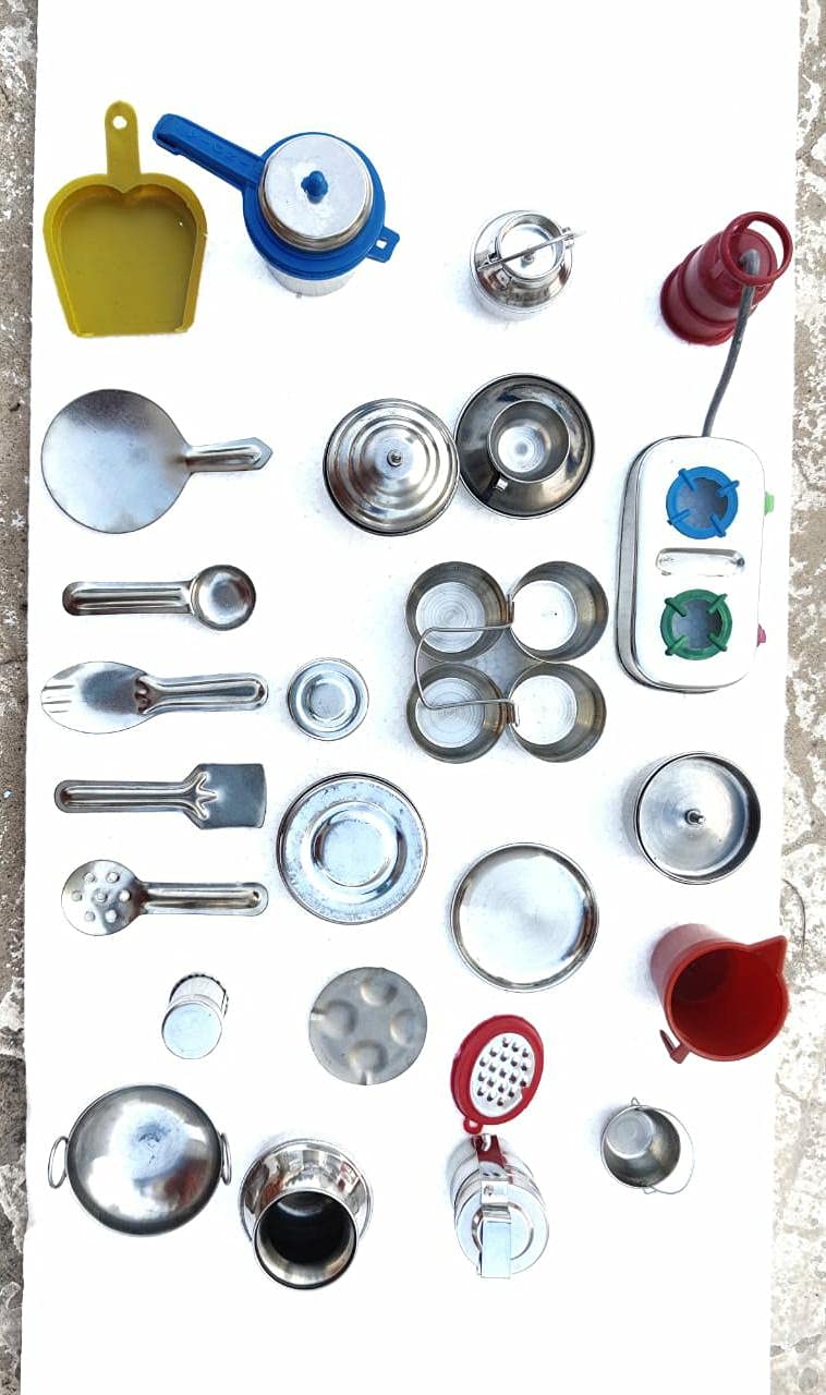 Vinayak Enterprises 26pcs Miniature Cooking Play Set/ Mini Stainless Steel Non Toxic Kitchen Set Toys for Kids/ Mini Stainless Steel Utensils/ Steel Kitchen Play Set For Girls & Boys (B094DF3BCP) Amazon Price History, Amazon Price Tracker