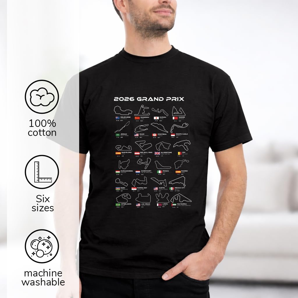 Wanapix | Camiseta Fórmula 1 Hombre | 100% Algodón | Regalo Fans Automovilismo | Varias Tallas