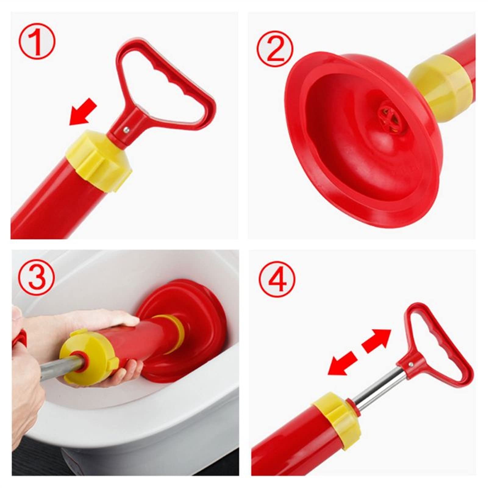 Potente Limpiador de Zuecos de baño, desatascador de Fregadero, Bomba de Aire, émbolo, Ventosa, tubería, Herramienta de Limpieza del hogar