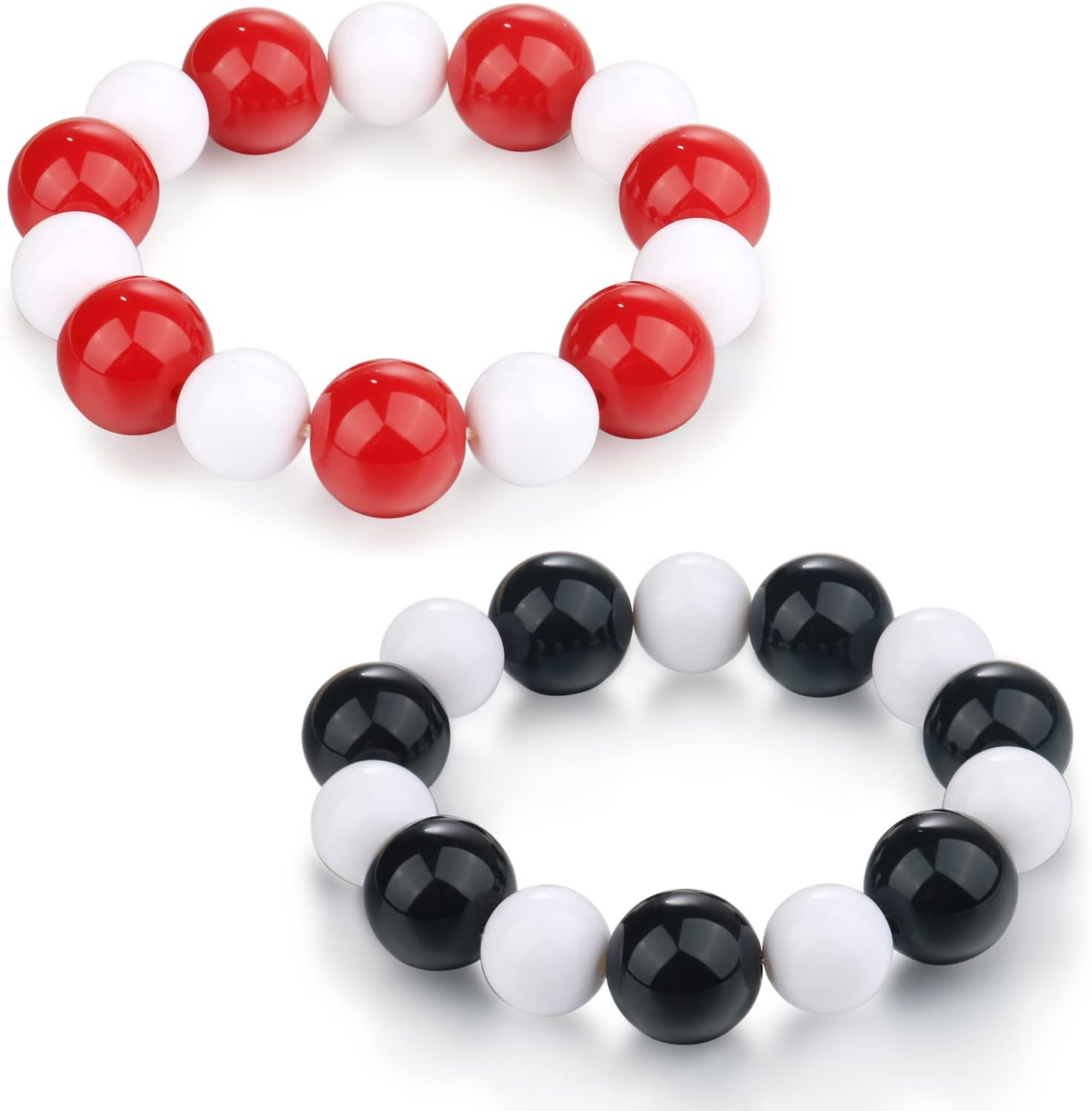 2 Pcs Anime Fruits Basket Kyo Sohma Bracelet White Red Black Acrylic Beads Bangle Bracelets For Women Girls Men Boy Cosplay Props Jewelry