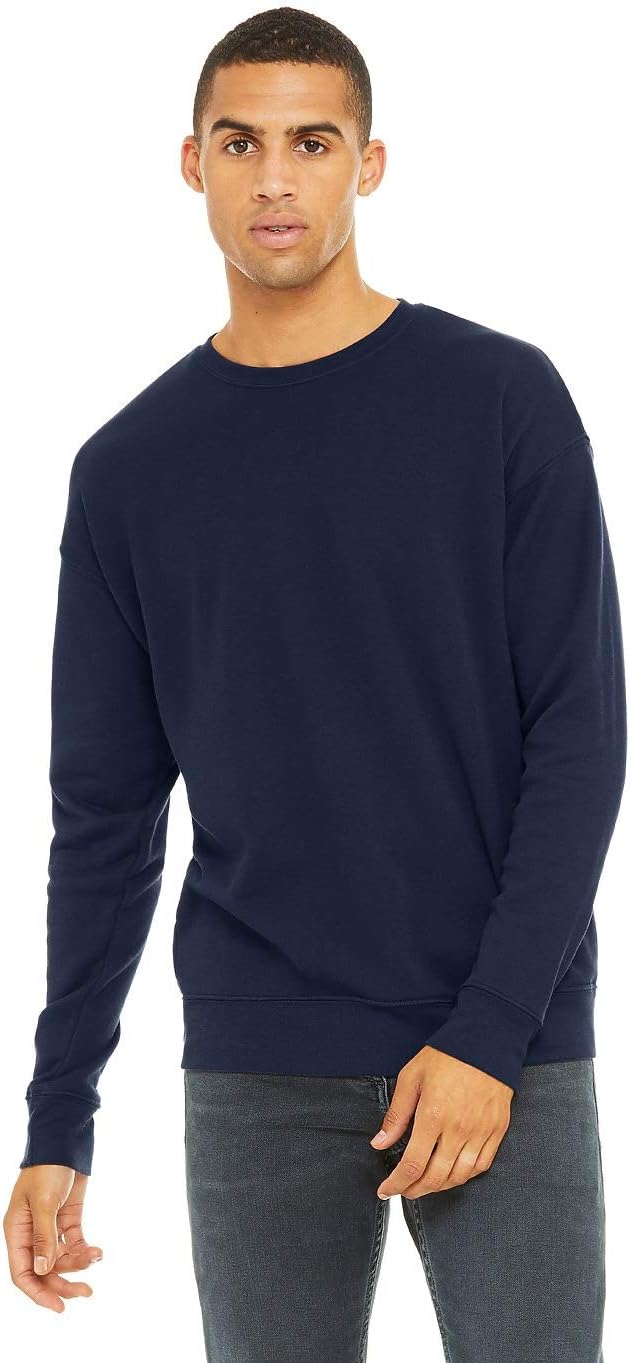 Bella Canvas Unisex Adult Fleece Drop Shoulder Sweatshirt (L) (Dusty Blue) - Image 7