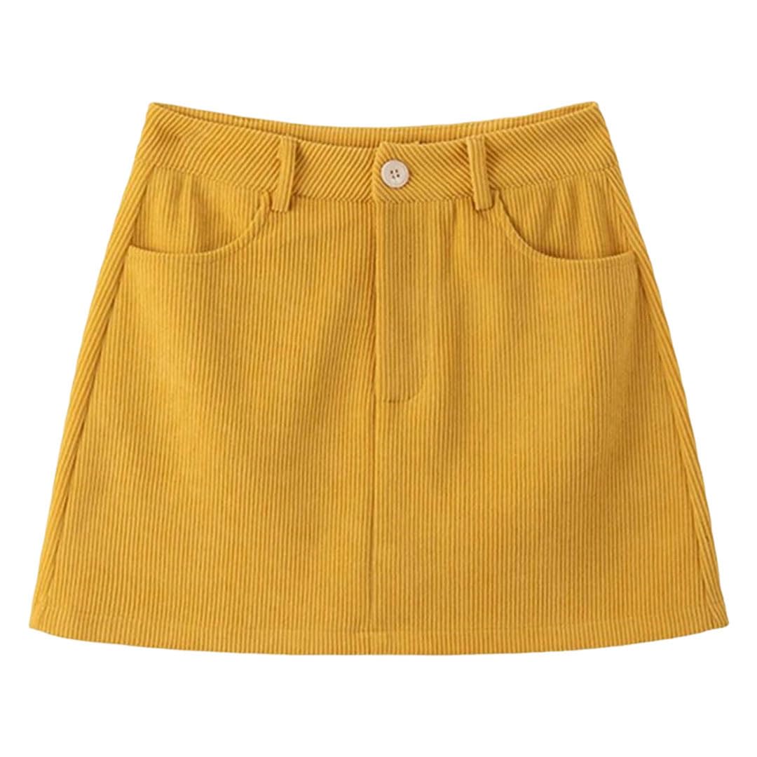 Women Korean Corduroy Mini Skirt Slimming High Waist Short Skirt