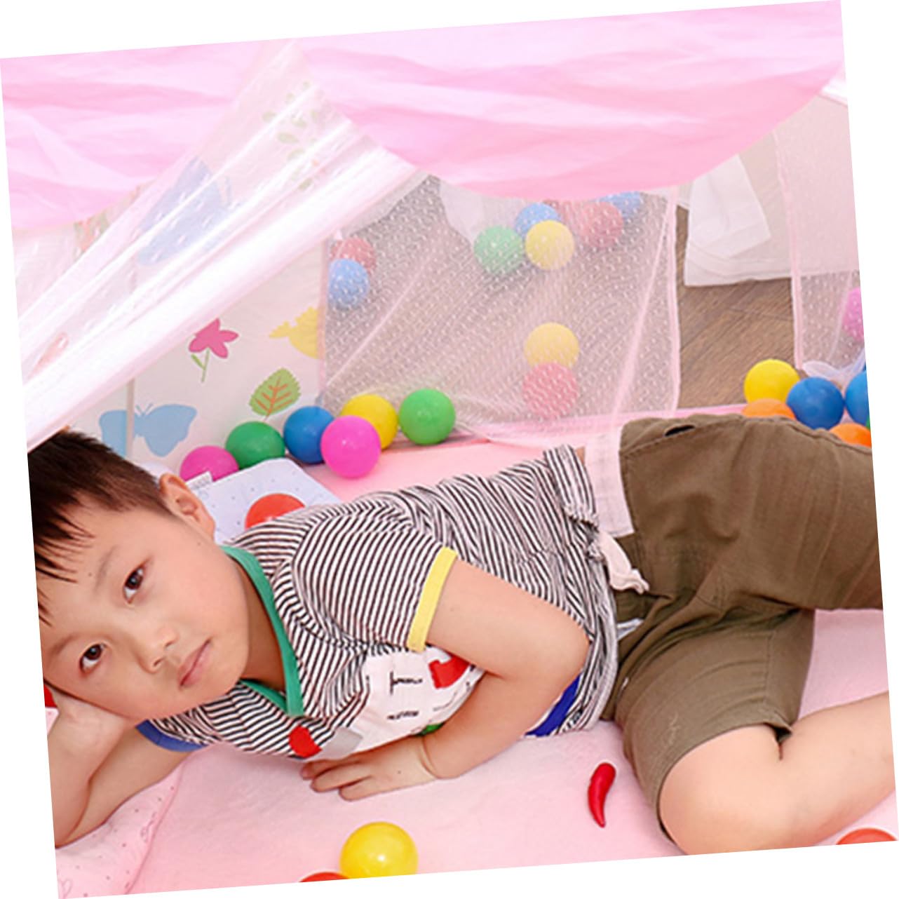 Tienda de Juegos de Tela Rosa para Niños, Casa Tipo Castillo