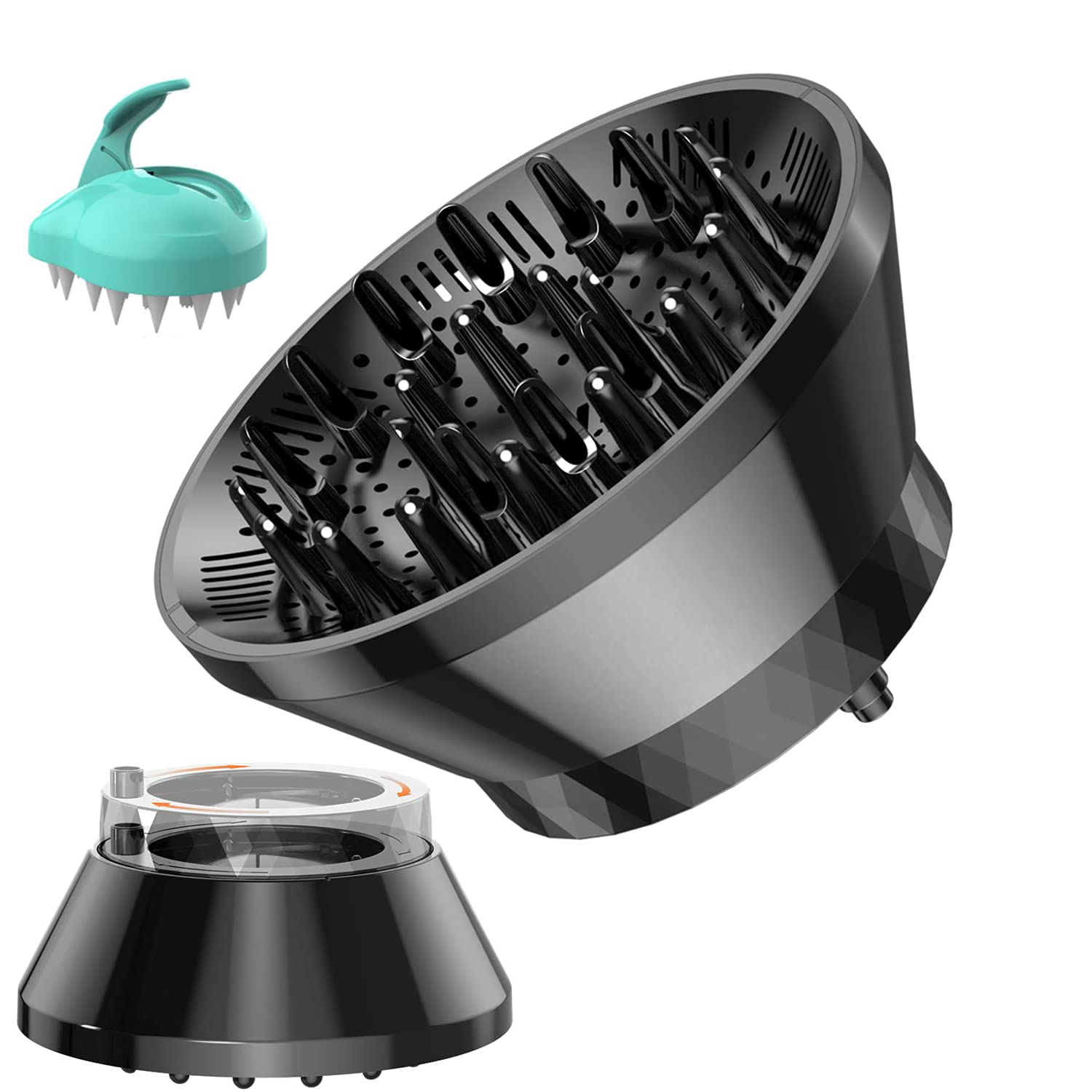 Angju Universal Hair Diffuser,Hair Dryer Diffuser for Curly Wave and Natural Hair, Diffuser Attachment for Hair Dryer,Diffuser Hair Dryer Attachment,Blow Dryer Diffuser Adjustable from 3.5cm to 7.8cm