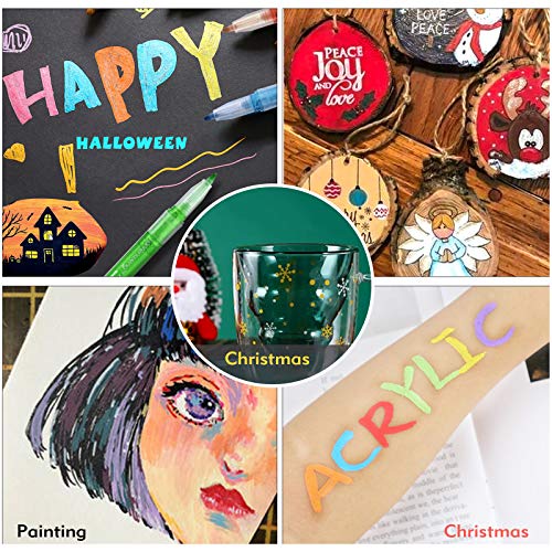 Lanrenweng Acrylic Paint Marker Pens 60 Color Painting Markers With Canvas Bag For Christmas Rock Painting, Stone, Ceramic, Glass, Wood, Fabric, Canvas, Set Of Paint Markers #TOP5