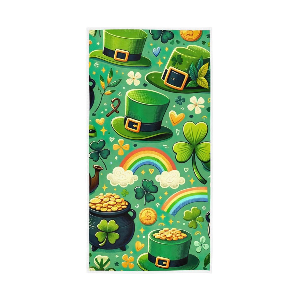 LSRCPD St. Patrick's Day Elemants Hand Towels Soft Washcloths Lightweight Towels 15 x 30 Inch