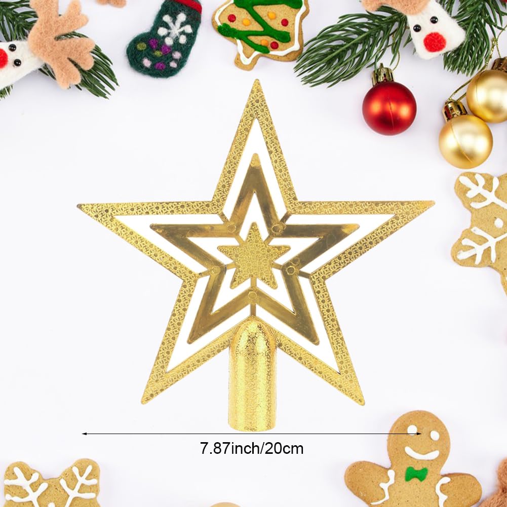 Árbol Navidad Topper, Estrella Punta Arbol Navidad, Christmas Tree Topper, Topper de árbol de Estrella para Decoración,20CM