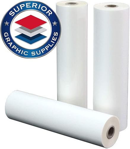 Superior Graphic Supplies Rollo de película laminadora PET de alta calidad (12 pulgadas x 250 pies)  núcleo de 1 pulgada, 3 mil (0.003 pulgadas) de