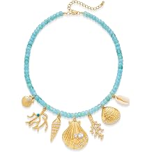 Beach Boho Statement Necklaces for Women, Adjustable Ocean Charm Necklaces for Summer Jewelry Gifts