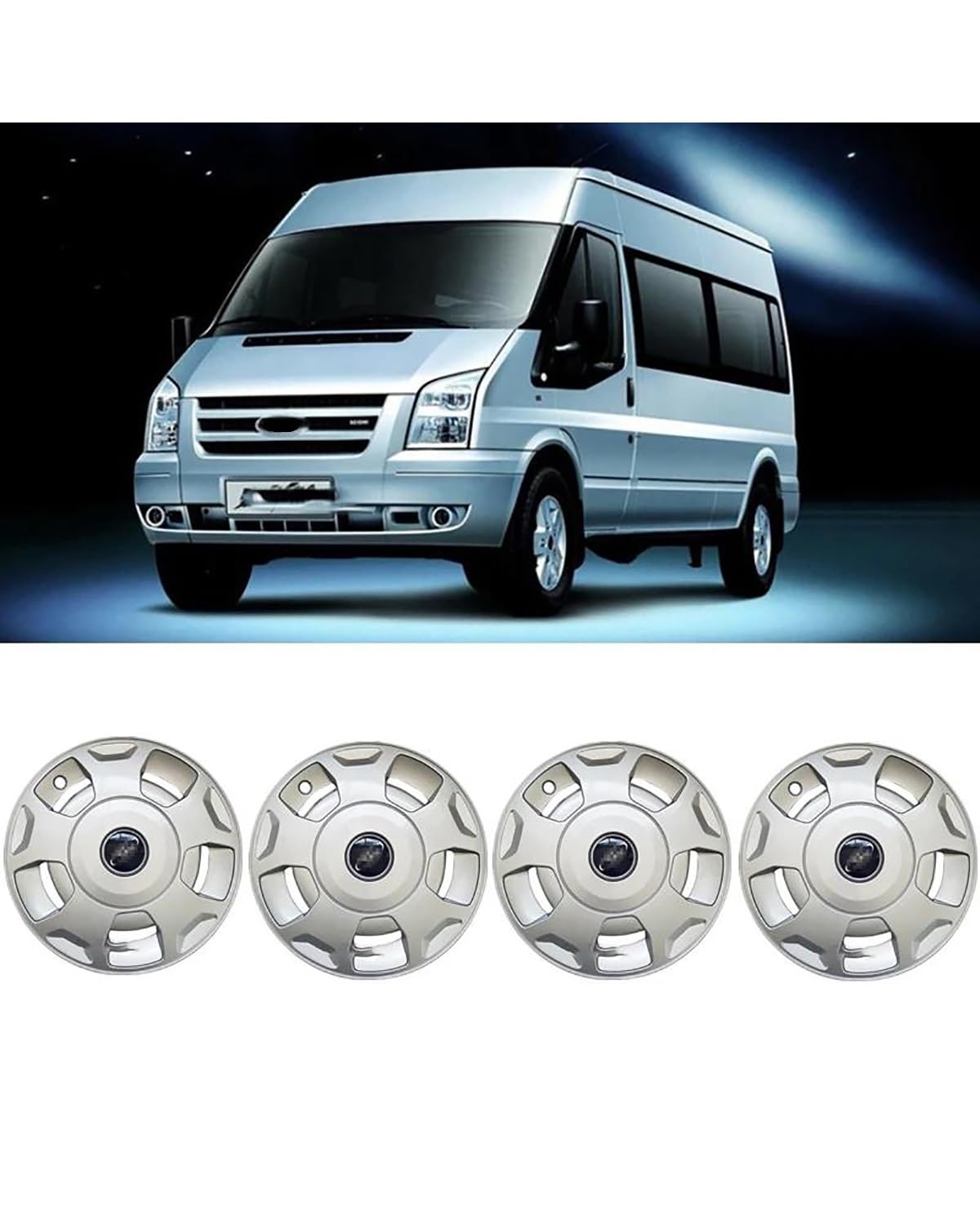 Tapacubos 4 tapacubos de 16 Pulgadas para Rueda de Coche para Ford para Transit para MK6 para MK7 V348 R16 Conjunto tapacubos