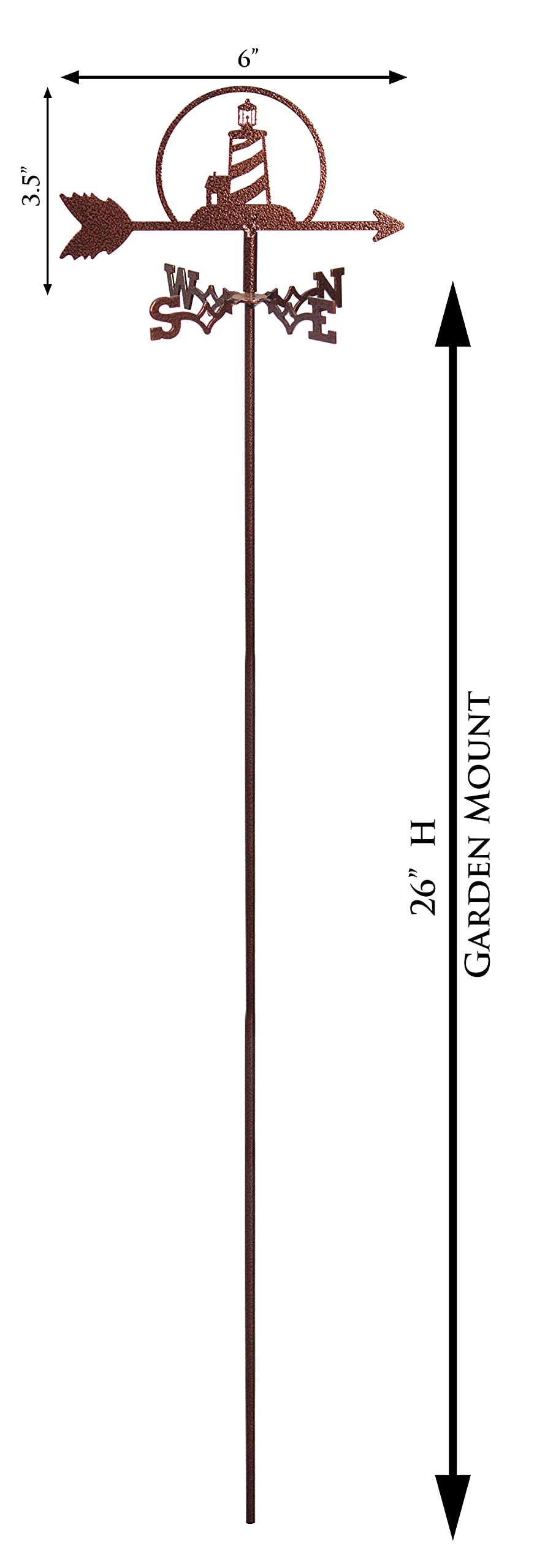 SWEN Products Lighthouse Mini Flower Pot Weathervane