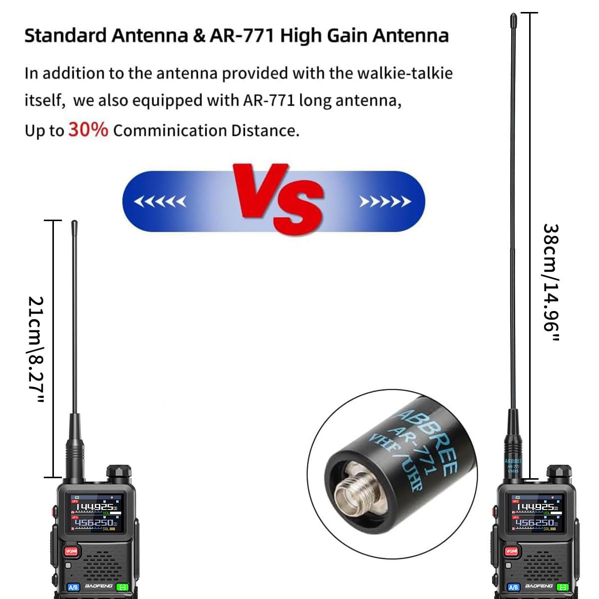 Programmable Handheld Radio BAOFENG UV-5RM 10W Ham Radio Walkie Talkie - NOAA Weather, 2500mAh Battery, Type-C Charging, One-Key Copy 10 Watt Two Way Radio